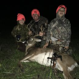 Todd and boys 2017 whitetail bow kill