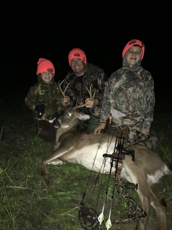 Todd and boys 2017 whitetail bow kill