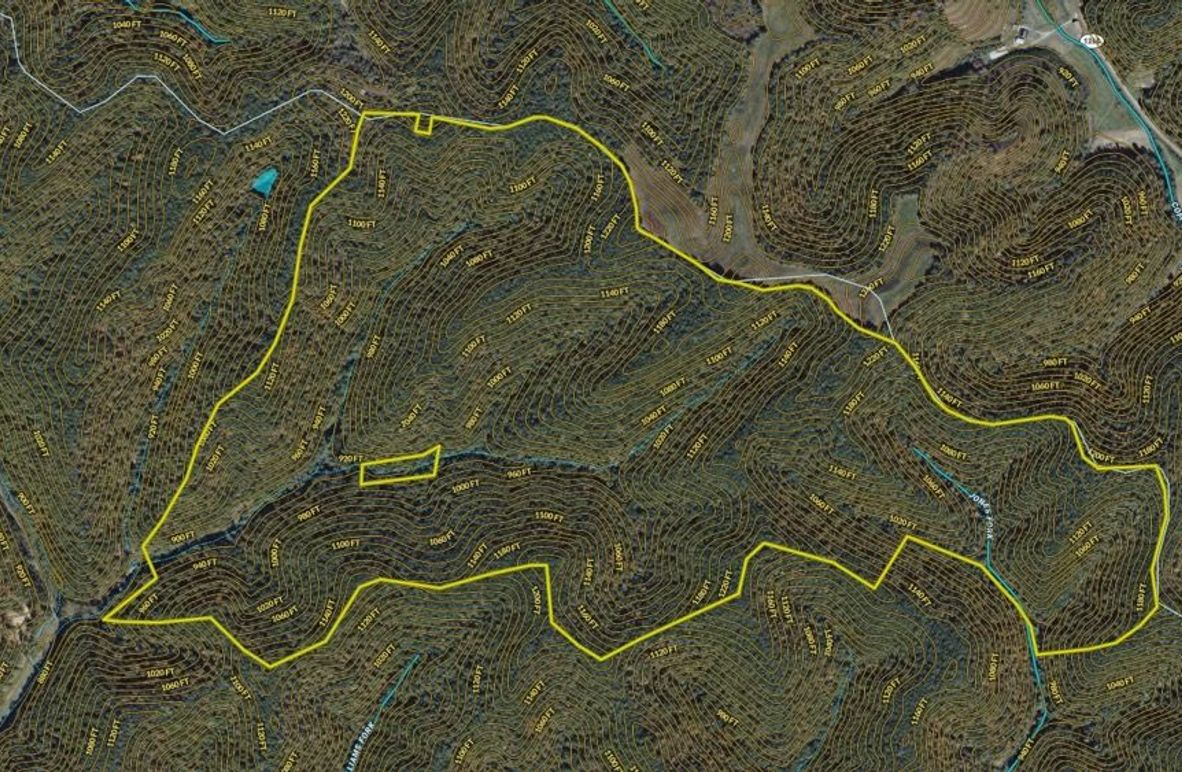 036 Magoffin 339 Land ID map zoomed in with water features and contour lines