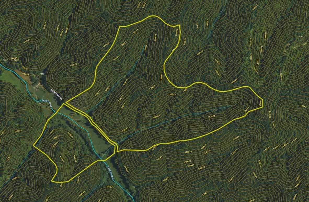 025 Wolfe 131 Land ID map zoomed in with contour lines and water features