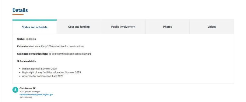 Frederick 21.50 Redbud Rd Relocation Status & Schedule