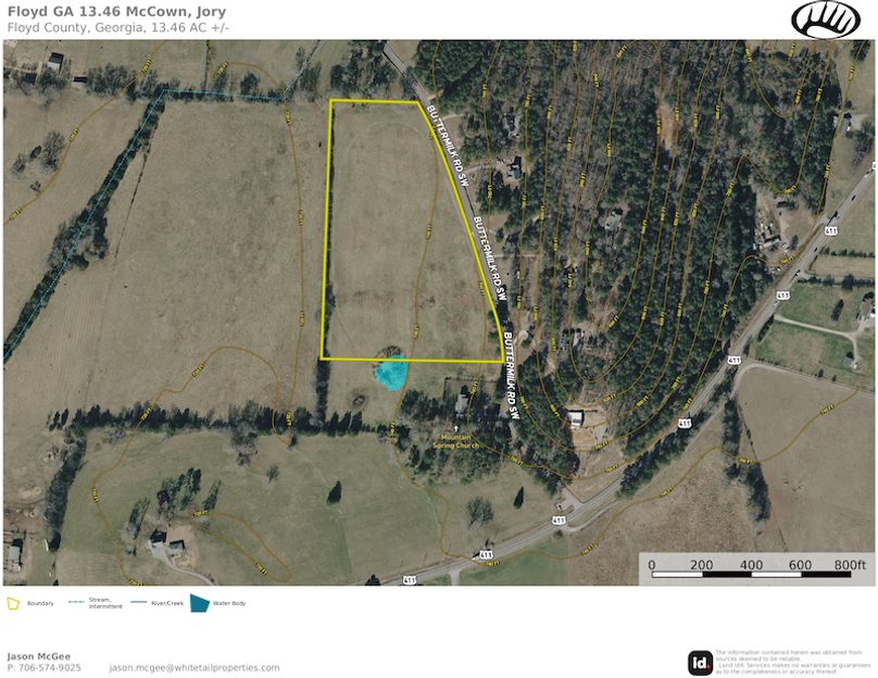 Contour Map - Floyd 13.46 Ac