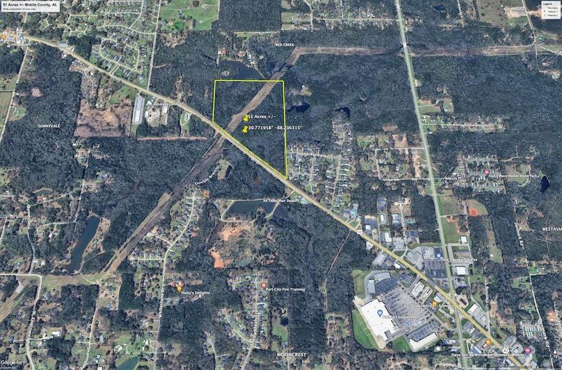 Aerial #2 Approx. 51 Acres Mobile County, AL