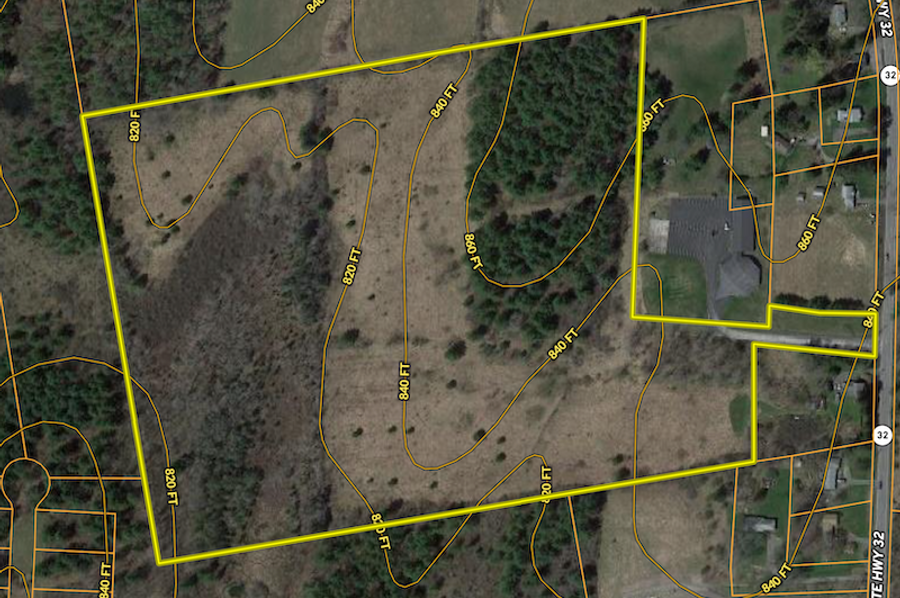 Greene County 37.1+_- acres Contour map