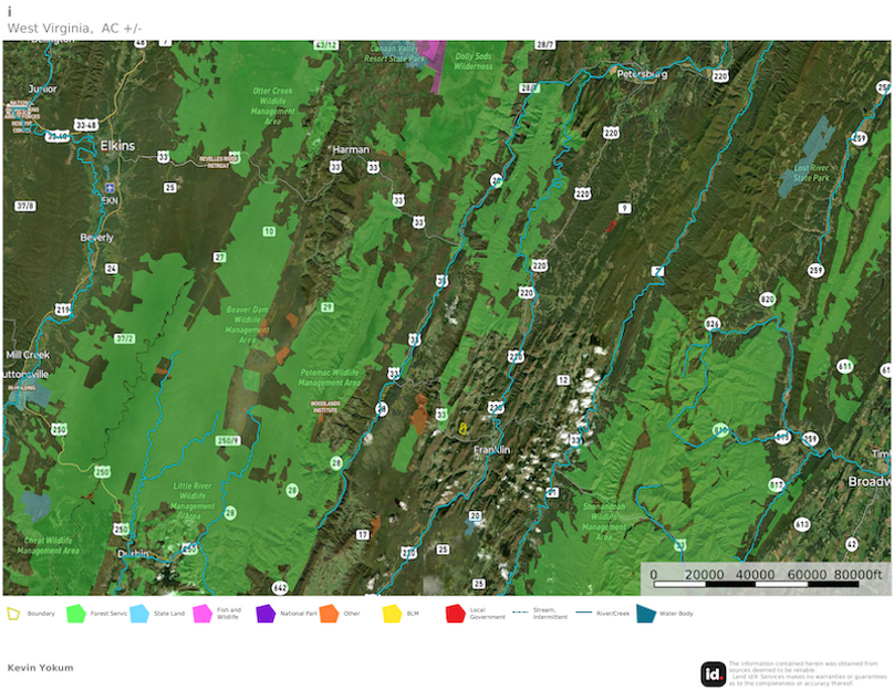 Pend Co WV 140.72 Vance map 5 National Forest land