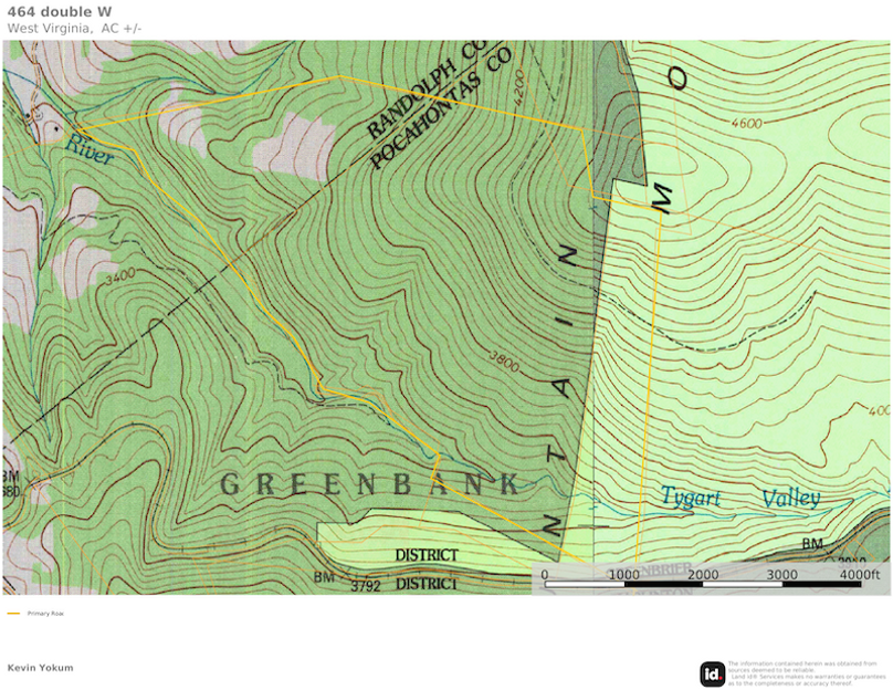Rand Co WV 464 Land Fund WV map 2 topo