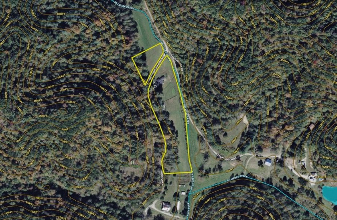 034 Wolfe 4 Land ID map zoomed in with water features and contour lines