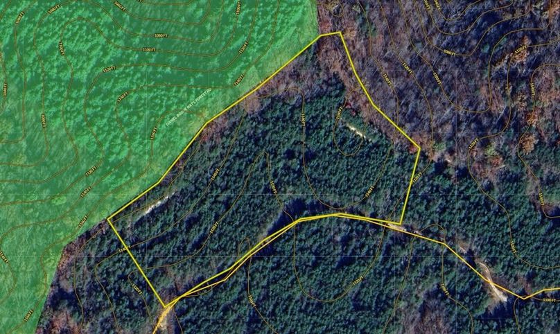 008 Owsley 10.40 Land ID Map zoomed in with contour lines and water features