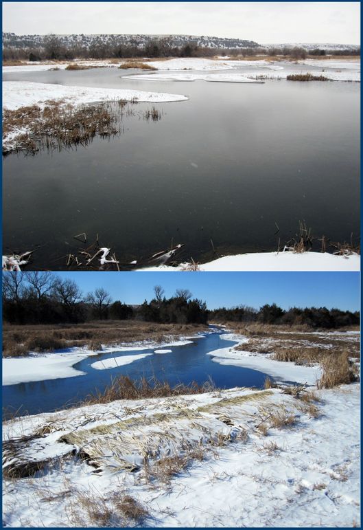 Examples of open water after freezup
