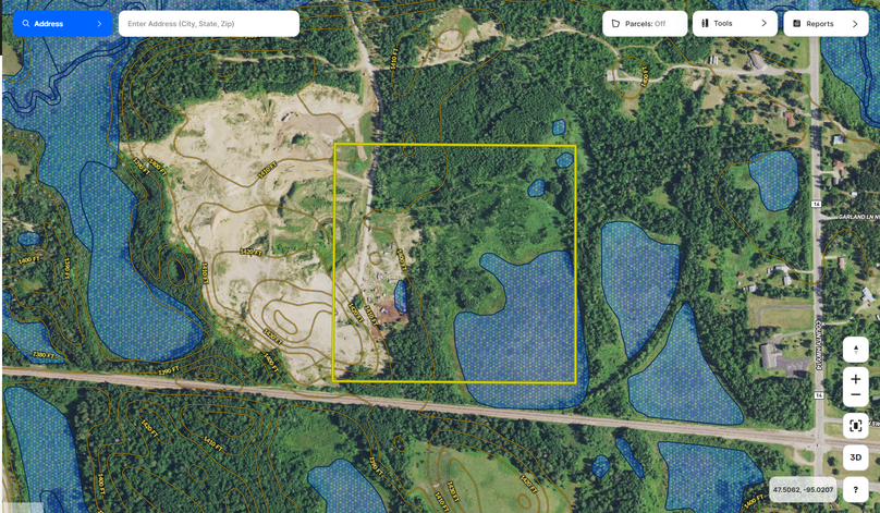 Beltrami Co 40 wetlands map
