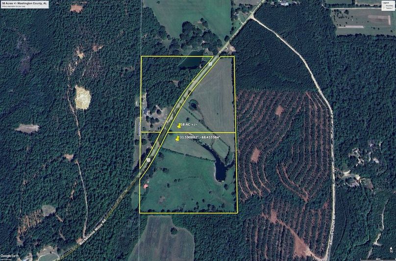 Aerial #1 Approx. 58 Acres Washington County, AL