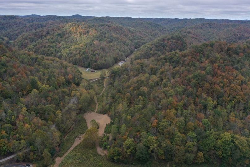 023 aerial drone view from the middle section of the property looking north