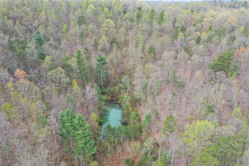 017 drone shot of small pond tucked away in secondary valley to the northwest