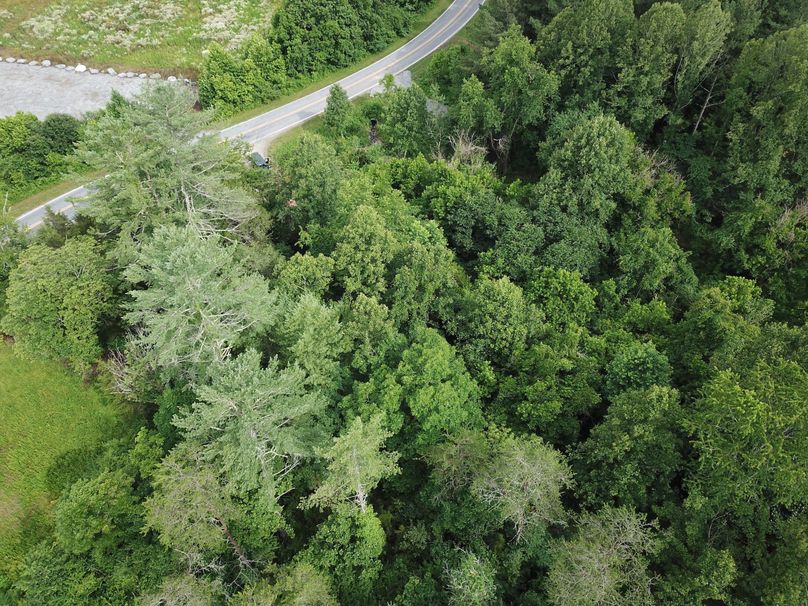 011 aerial of road frontage from the property 