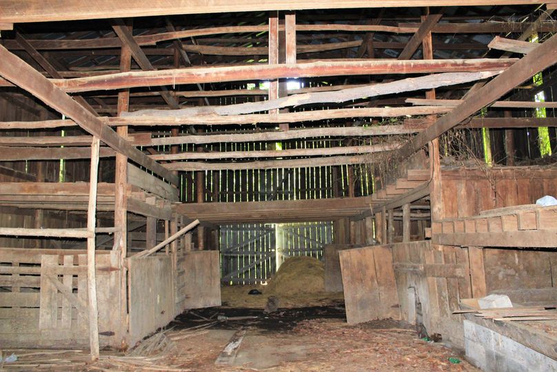 014 interior of the large tobacco barn, even has a concrete floor!