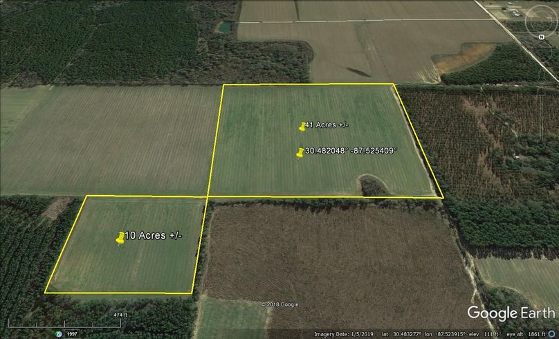 Aerial 4 approx. 51 acres baldwin county, al