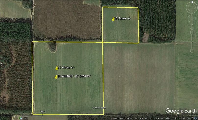 Aerial 1 approx. 51 acres baldwin county, al