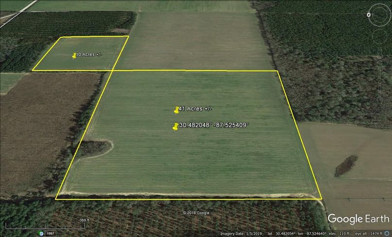 Aerial 3 approx. 51 acres baldwin county, al
