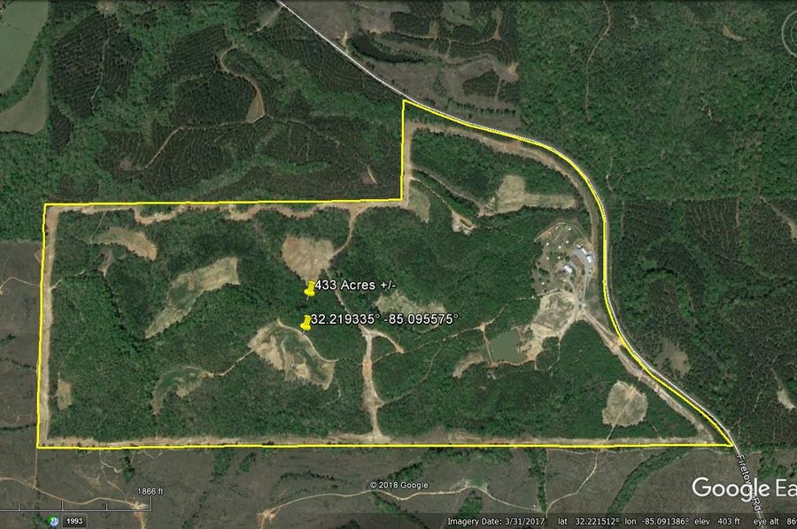 Aerial 1 approx. 433 acres russell county, al
