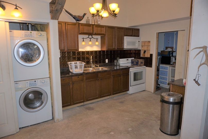 Kitchen and laundry off of family room