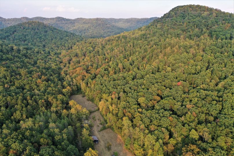 025 drone shot from the south boundary looking to the northeast knob