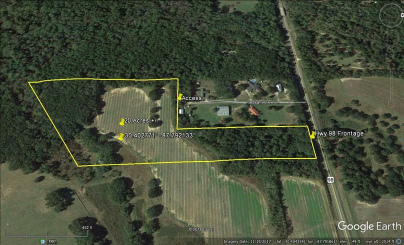 Aerial 5 approx. 20 acres baldwin county, al