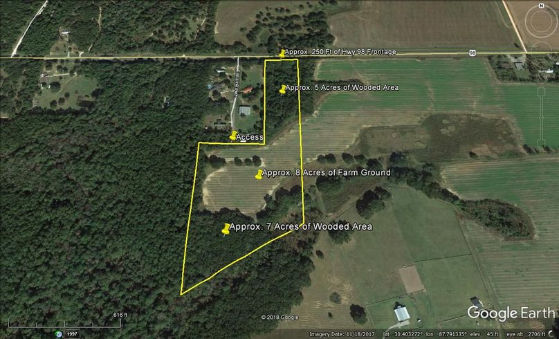 Aerial 6 approx. 20 acres baldwin county, al