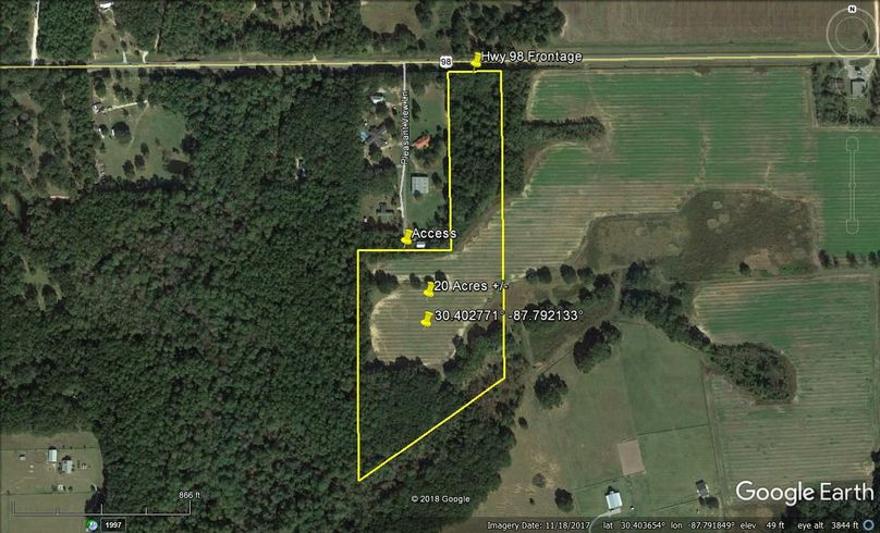 Aerial 1 approx. 20 acres baldwin county, al
