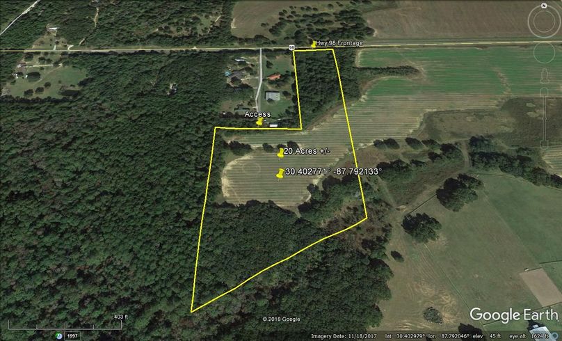 Aerial 2 approx. 20 acres baldwin county, al