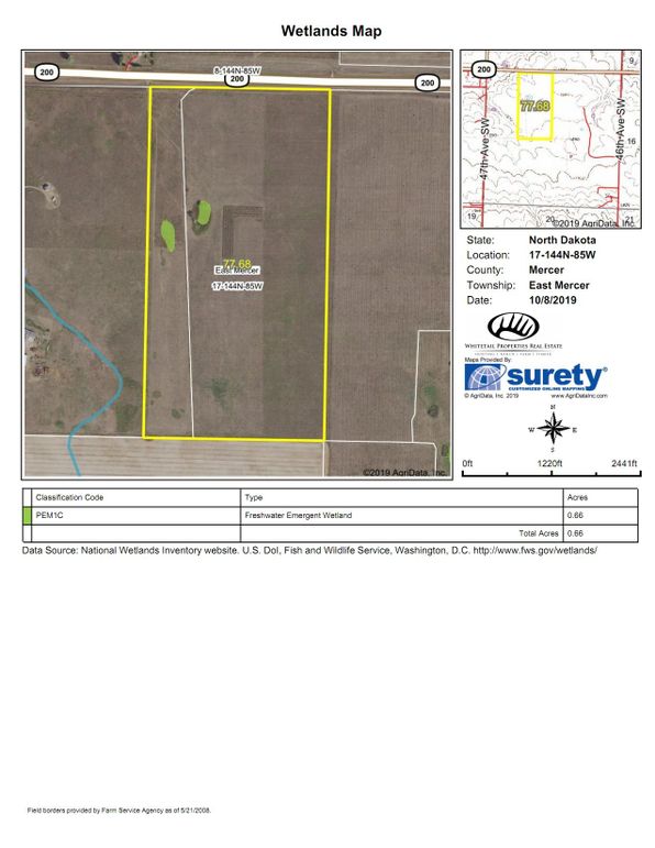 Mercer co 77.7 wetlands map