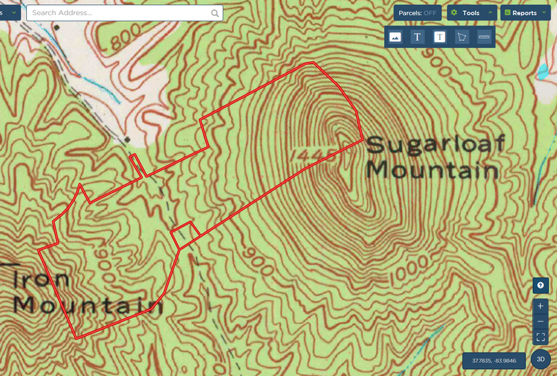029 topo map showing the mountain peaks along the east and west boundaries