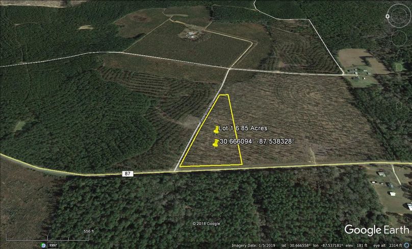 Zaerial 3 lot 1 6.85 acres baldwin county, al