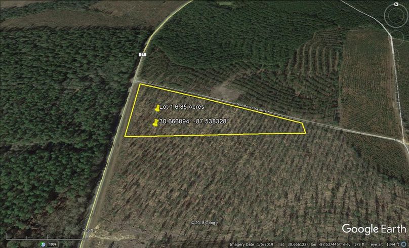 Zaerial 2 lot 1 6.85 acres baldwin county, al