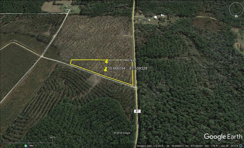 Zaerial 4 lot 1 6.85 acres baldwin county, al
