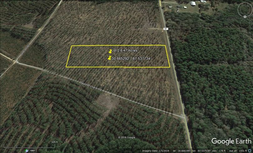 Zaerial 4 lot 2 6.47 acres baldwin county, al