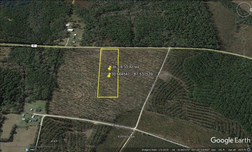 Zaerial 5 lot 3 6.33 acres baldwin county, al