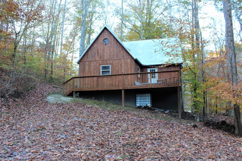 001 front view of the custom-cabin in the woods
