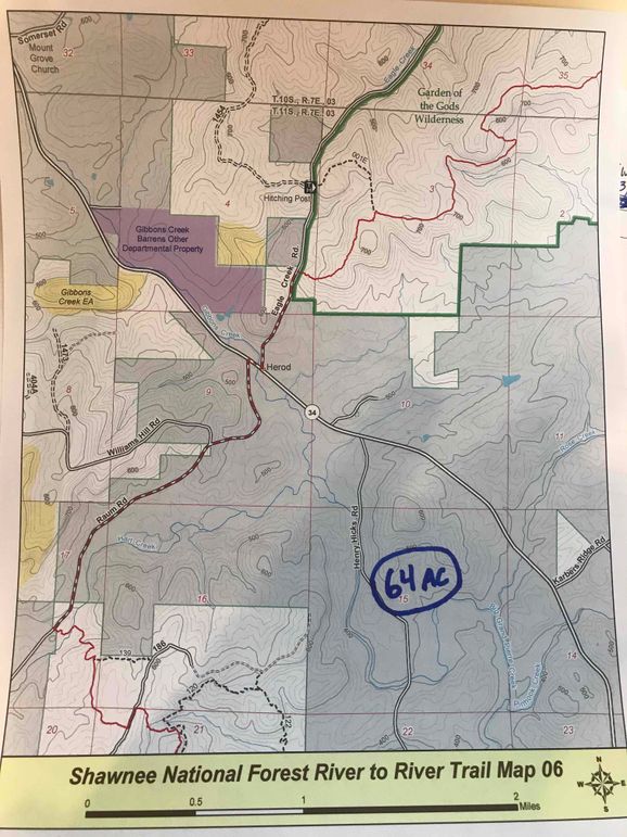 River to river trail map showing 64 acres