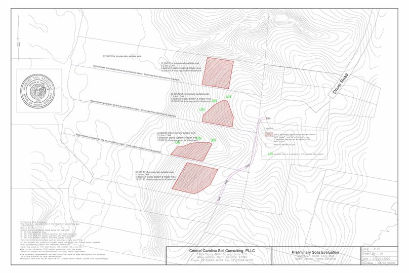 Zdriver road soils map with proposed lots-model