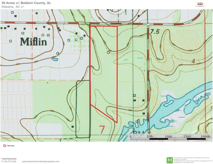 Topo map approx. 29 acres baldwin county, al