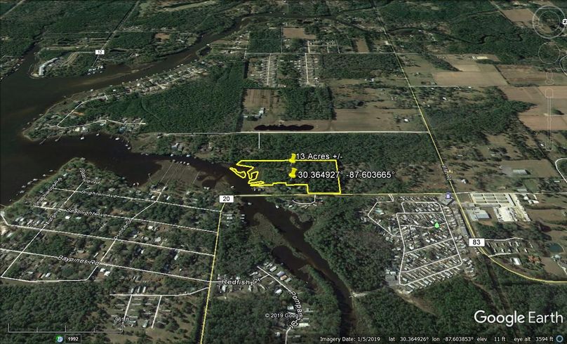 Aerial 5 approx. 13 acres baldwin county, al