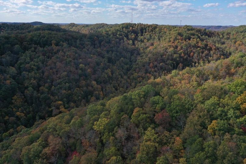 021 aerial drone view from the east boundary ridge looking northwest