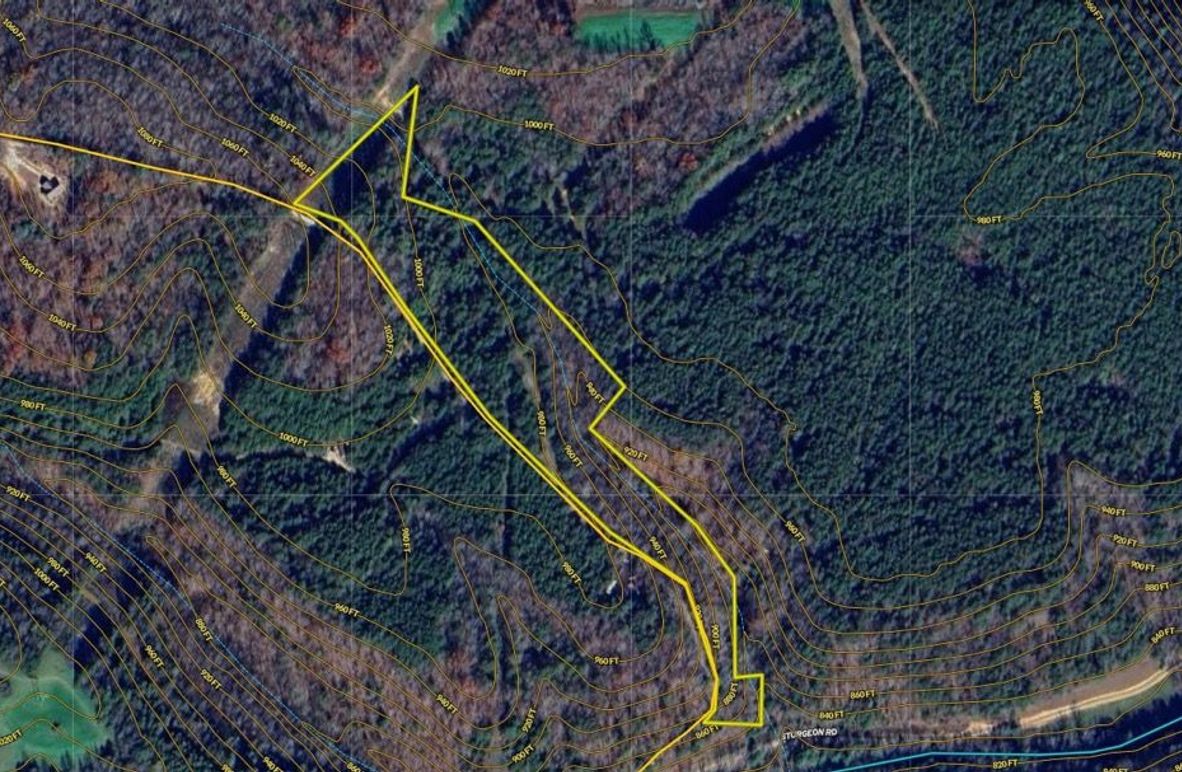 011 Owsley 10.42 Land ID map zoomed in with water features and contour lines