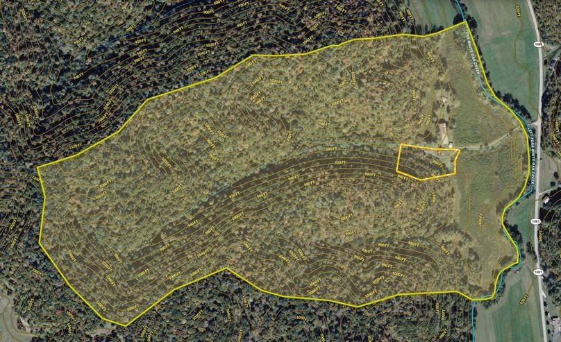 028 Morgan 113 Brown Land ID map zoomed in with water features and contour lines