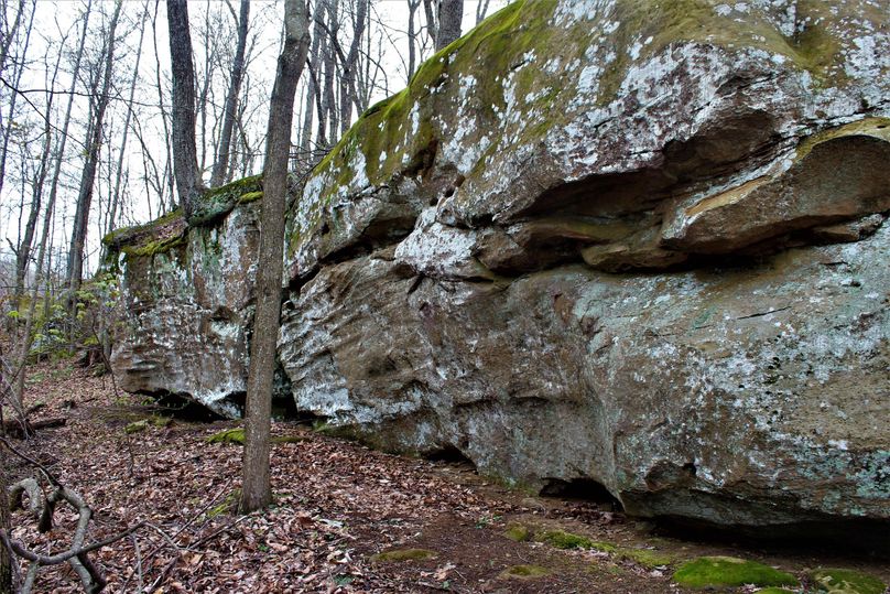 014 huge rock feature with some bright green moss