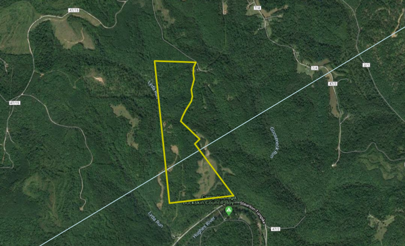 Aerial close up - cox tract - 119 acres - wood county wv