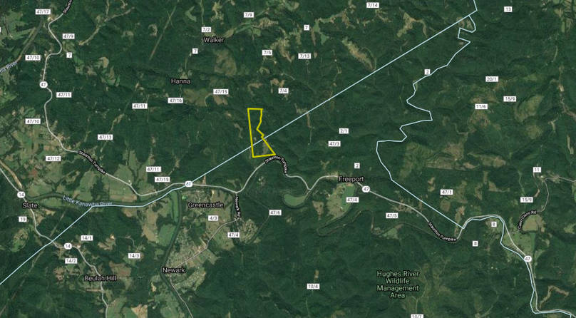 Distant aerial - cox tract - 119 acres - wood county wv