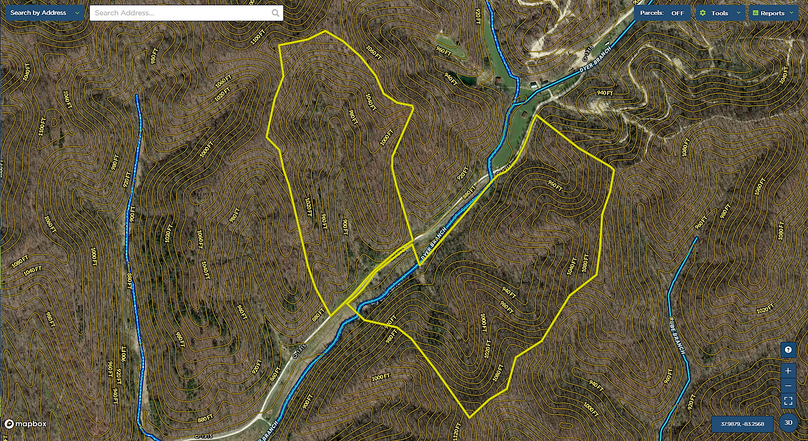 023 morgan 80 mapright aerial with contour lines and water features