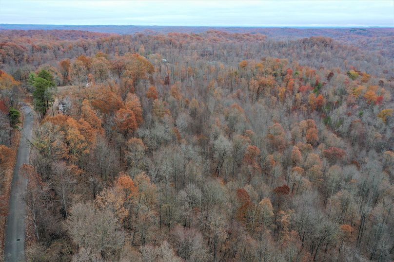 015 drone shot from the southwest corner looking to the north along the blacktop county road