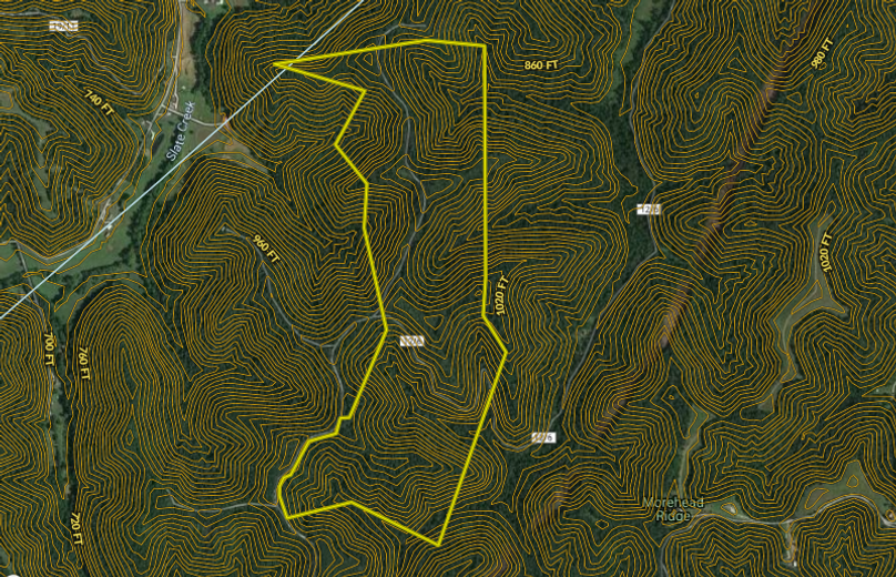 Aerial topo - vincent - wirt county - 225 acres 